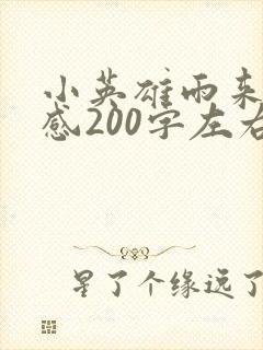 小英雄雨来读后感200字左右六年级