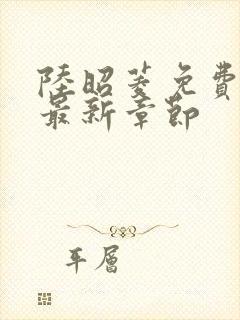 陆昭菱免费阅读最新章节