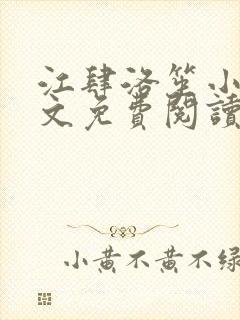 江肆洛笙小说全文免费阅读无弹窗