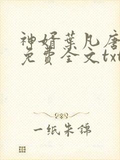 神婿叶凡唐若雪免费全文txt