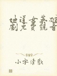 地道女英雄电视剧免费观看全集