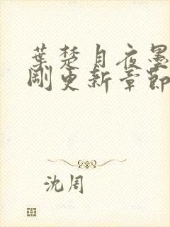 叶楚月夜墨寒刚刚更新章节