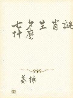 七夕生肖谜底是什么封面