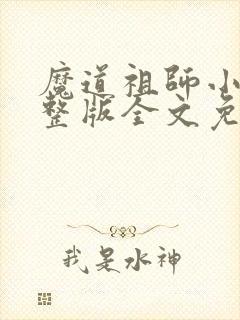 魔道祖师小说完整版全文免费阅读