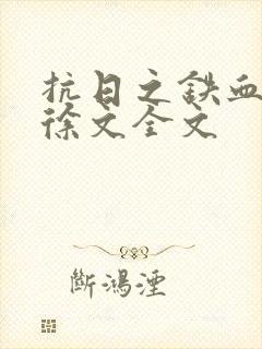 抗日之铁血军魂徐文全文