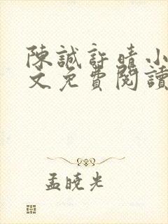 陈诚许晴小说全文免费阅读最新章节