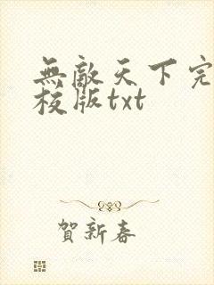 无敌天下完整精校版txt
