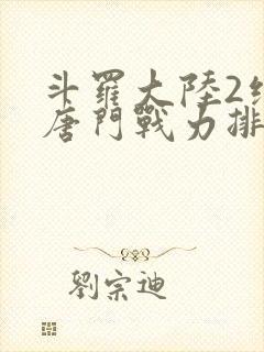 斗罗大陆2绝世唐门战力排名