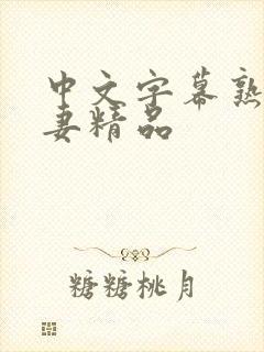 中文字幕熟女人妻精品封面