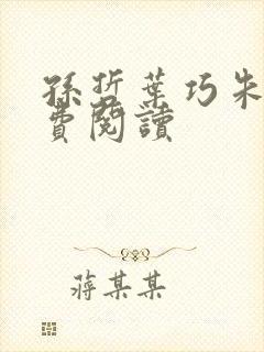 孙哲叶巧朱颜免费阅读封面