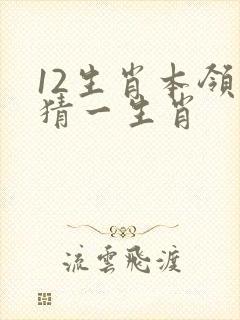 12生肖本领强猜一生肖