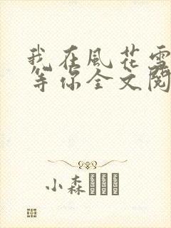 我在风花雪月里等你全文阅读全文