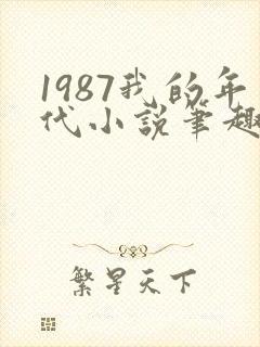 1987我的年代小说笔趣阁