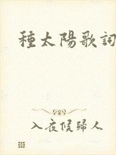 种太阳歌词