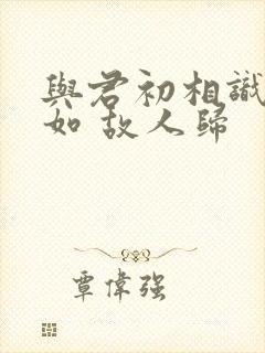 与君初相识 犹如 故人归封面