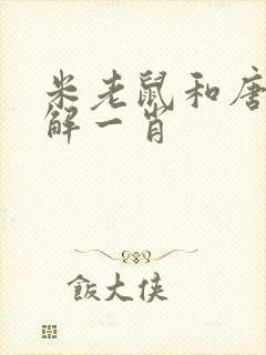 米老鼠和唐老鸭解一肖