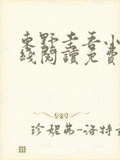 东野圭吾小说在线阅读免费