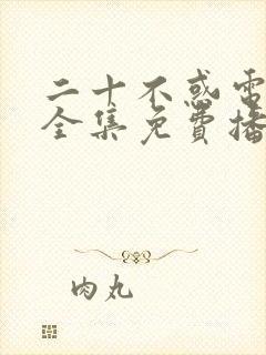 二十不惑电视剧全集免费播放封面