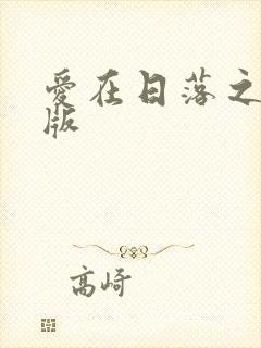 爱在日落之前正版