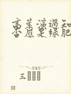 高叶演过知否知否应是绿肥红瘦吗