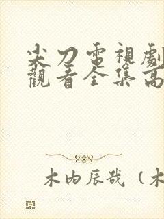 尖刀电视剧免费观看全集高清