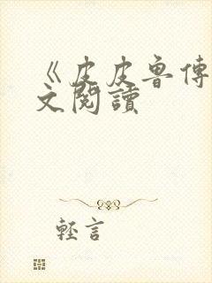 《皮皮鲁传》全文阅读封面