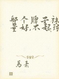 哪个牌子袜子质量好,不起球不臭脚