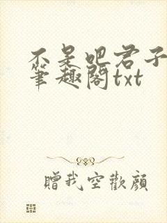 不是吧君子也防笔趣阁txt