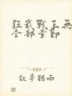 狂武战王无删减全部章节