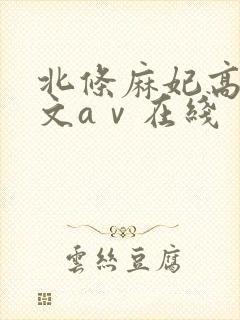 北条麻妃高清中文aⅴ在线