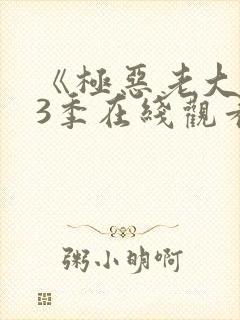 《极恶老大》第3季在线观看免费