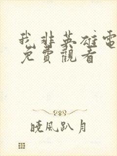 我非英雄电视剧免费观看