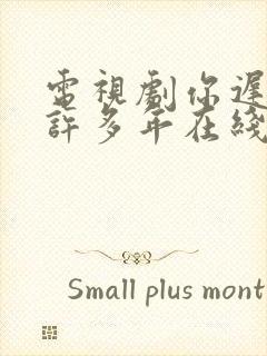 电视剧你迟到的许多年在线全集