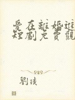 爱在离婚进行时短剧免费观看全集