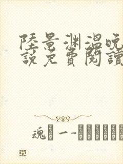 陆景渊温晚宁小说免费阅读最新章节