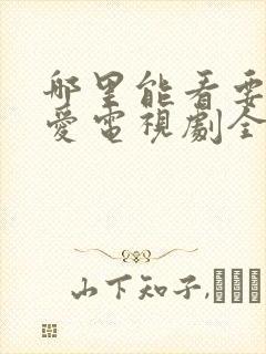 哪里能看要久久爱电视剧全集