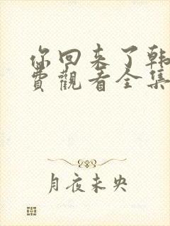 你回来了韩剧免费观看全集