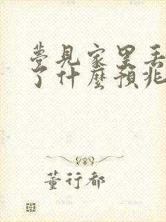 梦见家里丢东西了什么预兆