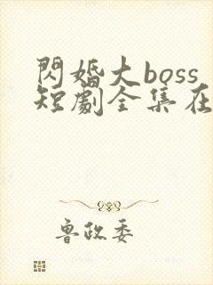 闪婚大boss短剧全集在线免费观看封面