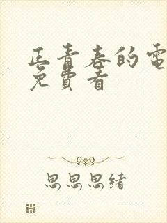 正青春的电视剧免费看