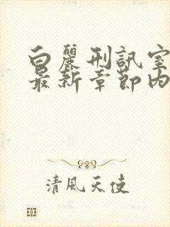 白丽刑讯室小说最新章节内容