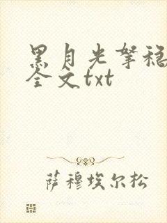 黑月光拿稳小说全文txt