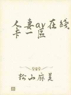 人妻av在线不卡一区