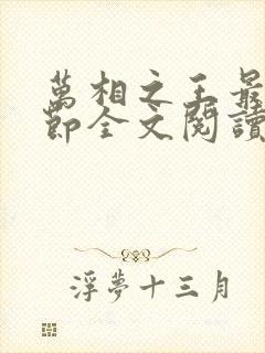 万相之王最新章节全文阅读无弹窗封面