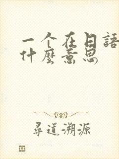一个在日语中是什么意思
