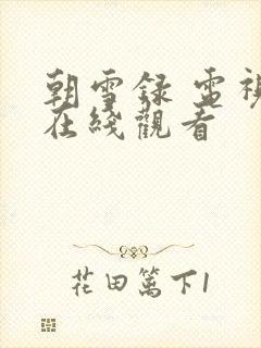 朝雪录 电视剧在线观看封面