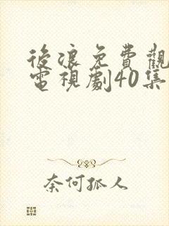 后浪免费观看的电视剧40集