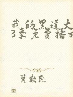 我的黑道大佬第3季免费播放在线观看