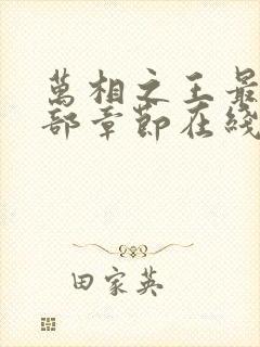 万相之王最新全部章节在线阅读免费