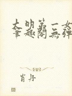 大明第一女首辅笔趣阁无弹窗